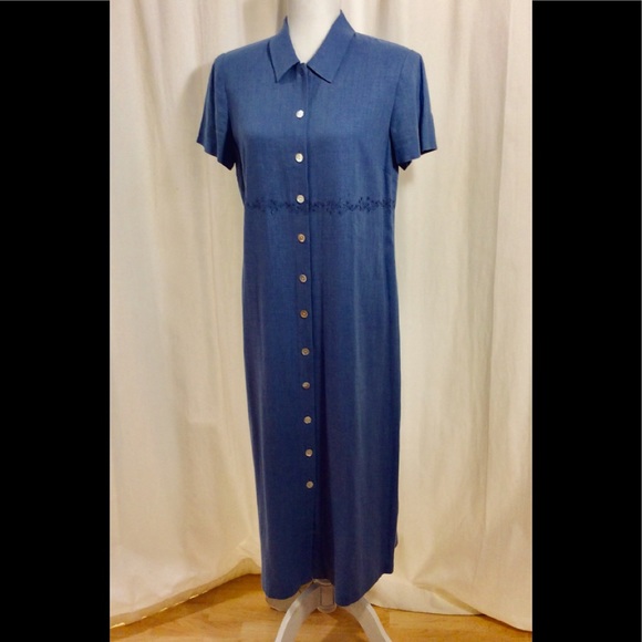TALBOTS Linen Buttondown Shirt Style Dress - Picture 2 of 8